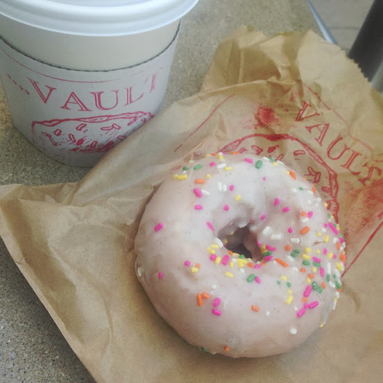 Birthday cake doughnut