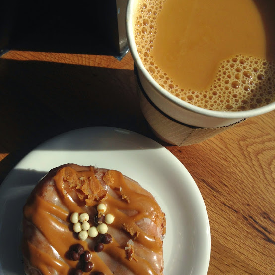 Banana biscoff pocket and coffee