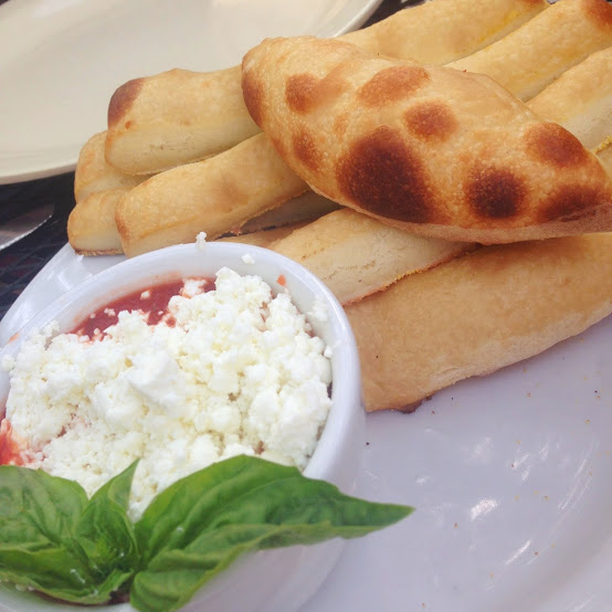 Breadsticks and goat cheese