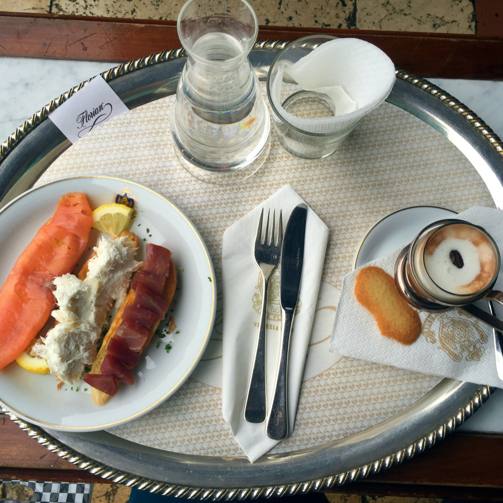 Coffee and trio of toasts, Caffe Florian