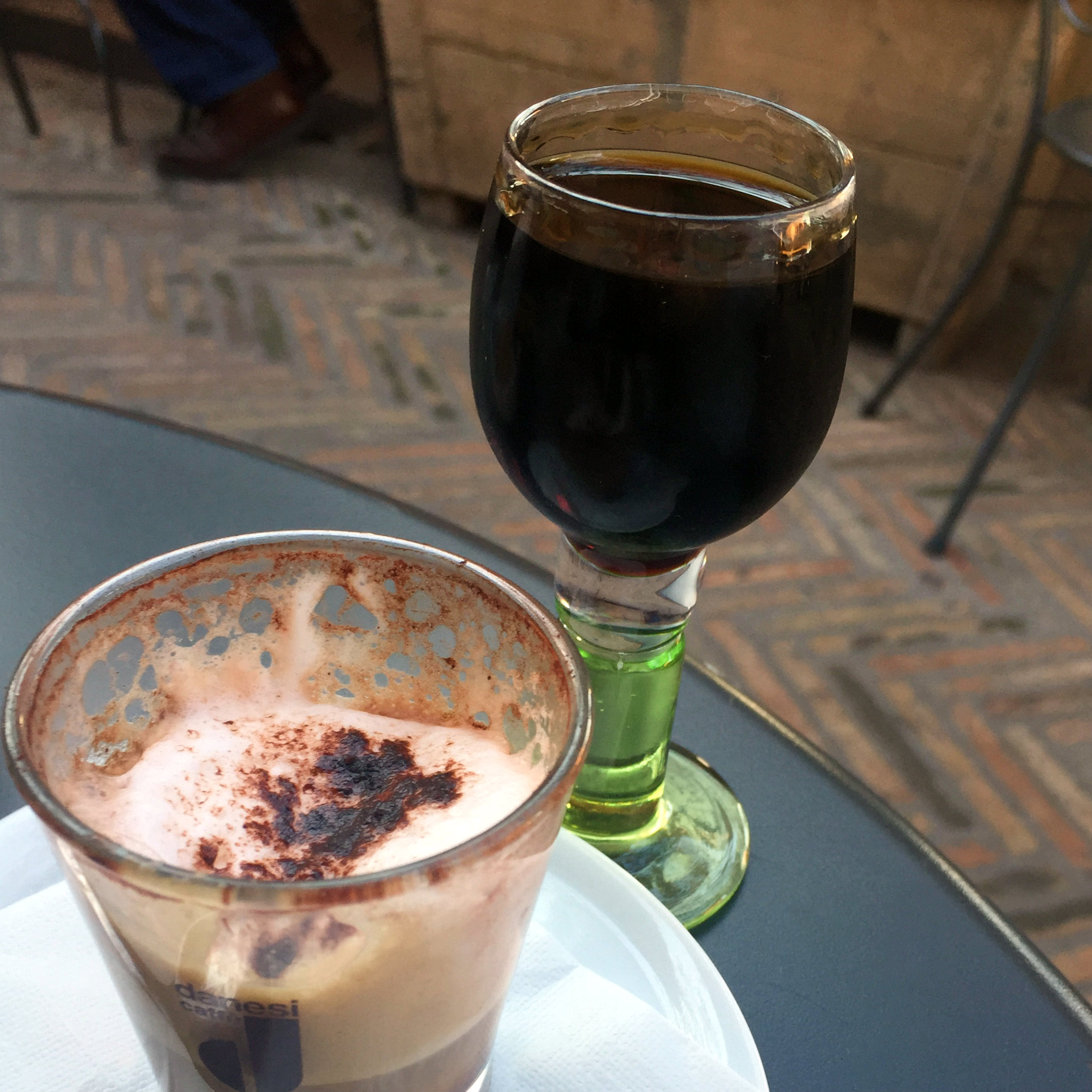 Espresso and Averna, cafe at Castle San Angelo