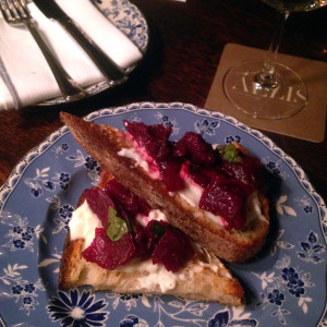 Beet and goat cheese toast, The Allis