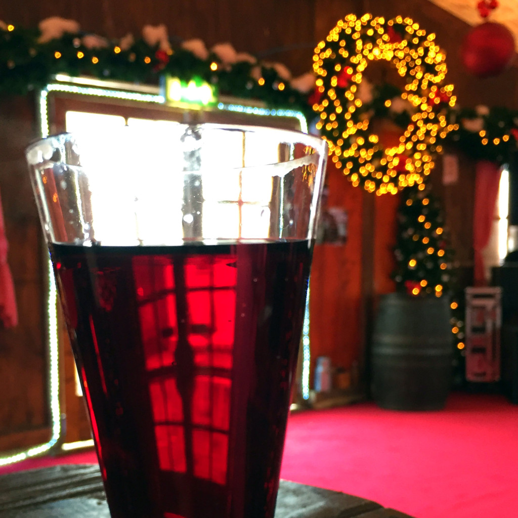 Mulled wine in a festive tent at the Galway Christmas Market