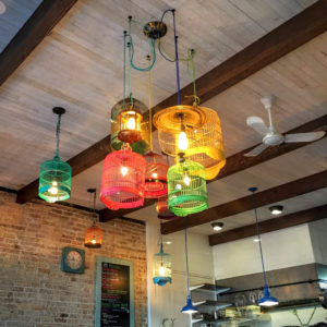 Birdcage lighting, The Bakery at Fat Rice