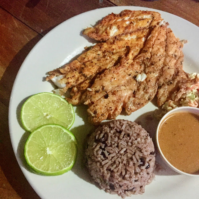 Snapper with rice and beans, Robin's Kitchen 