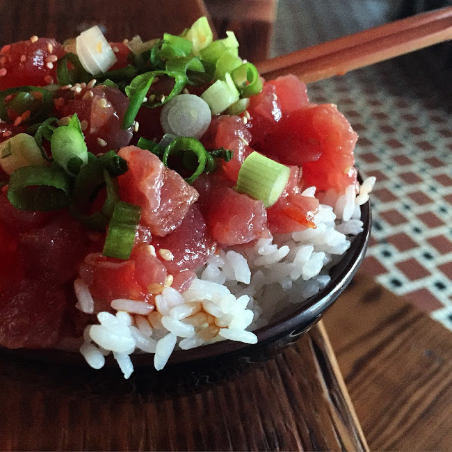 Ahi tuna poké rice bowl, Furious Spoon