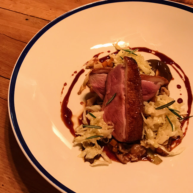 Glazed duck breast, Table, Donkey & Stick