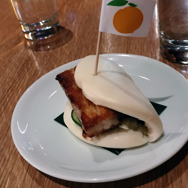 ork belly bun with hoisin, scallion, and cucumber, Momofuku