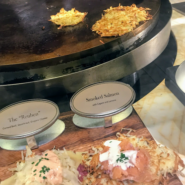 Made-to-order smoked salmon latke station, The Buffet at Wynn