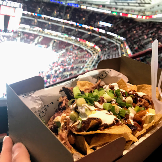 Pulled pork nachos, Lillie's Q at United Center