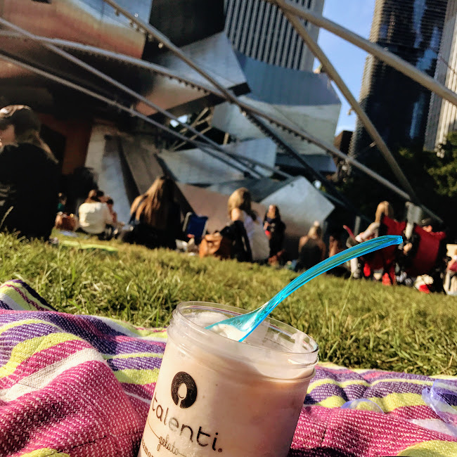 Talenti cinnamon peach biscuit gelato, free in Millennium Park