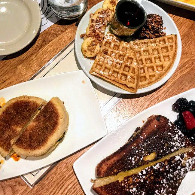 Cubano bocadillo, buttermilk waffle, and citrus French toast, Cafe Ba-Ba-Reeba!