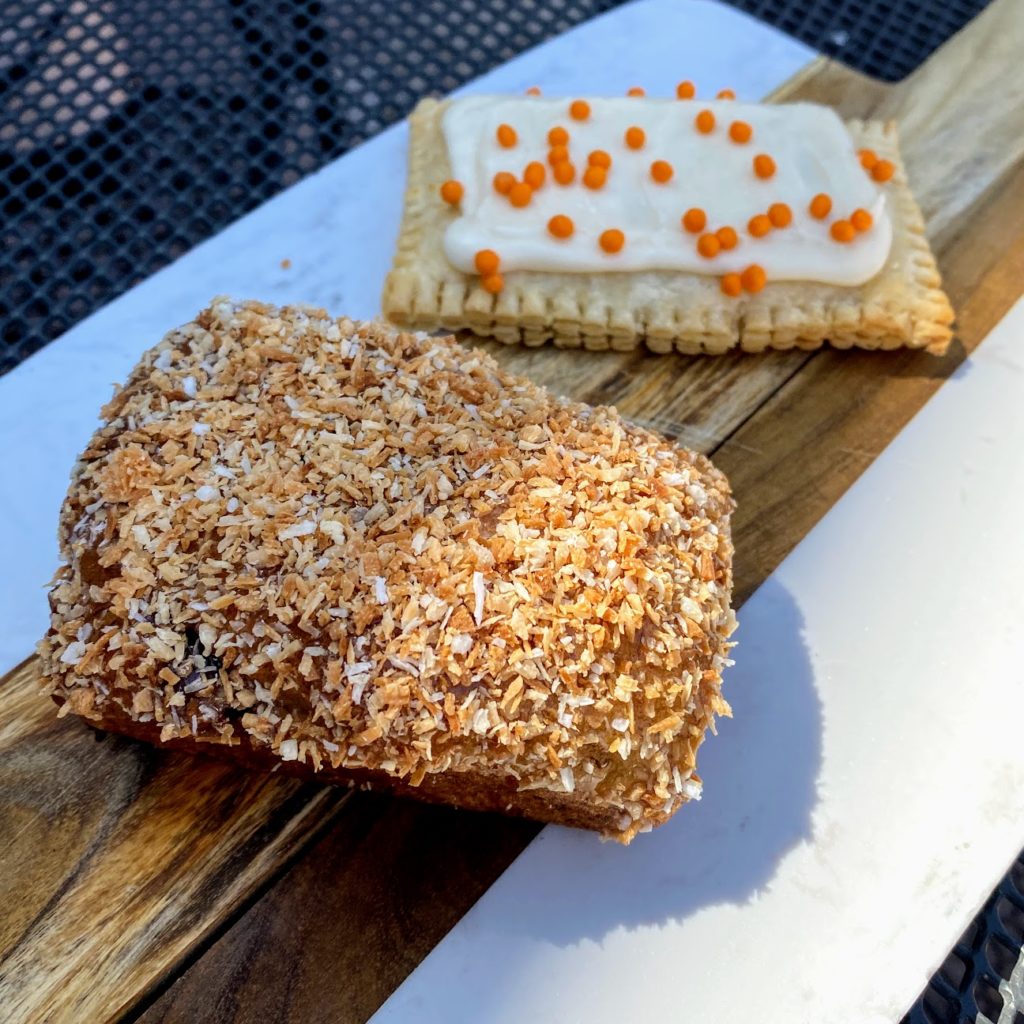 Banana chocolate mini loaf and apricot pop tart, Scratchboard Kitchen