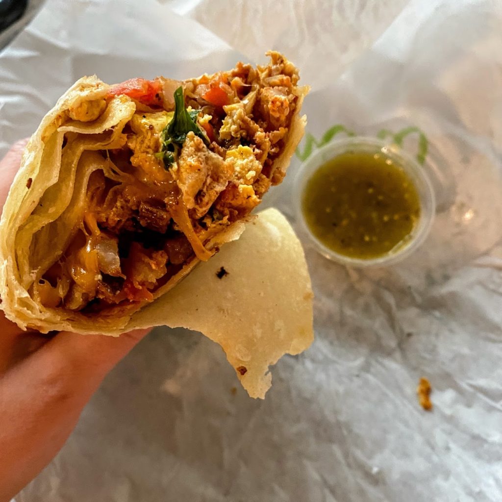 Rancho breakfast burrito, Lucy's Taco Shop