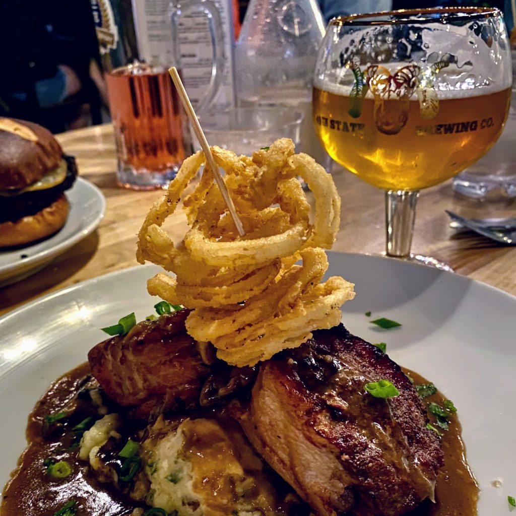 Meatloaf and Golden Dall beer, 49th State Brewing Company